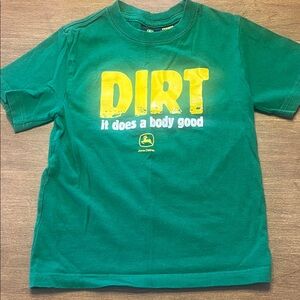 John Deere Green Short Sleeve Tee with Yellow 'DIRT' Graphic